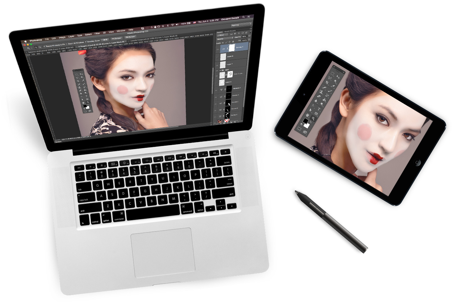 using photoshop with a wacom graphics tablet