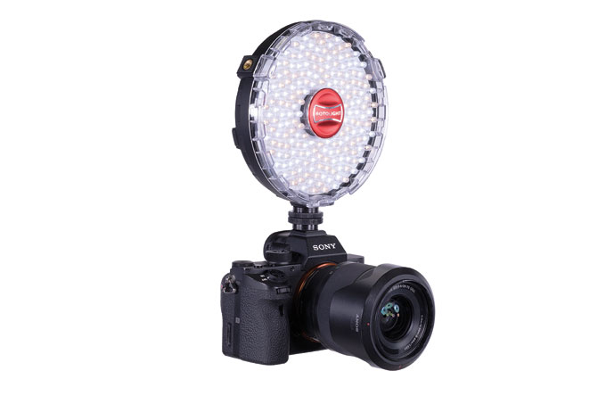 LED light attached to Sony camera