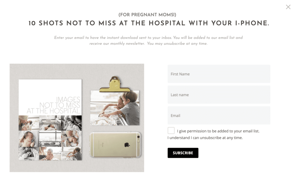 a list of photos pregnant moms should get at the hospital