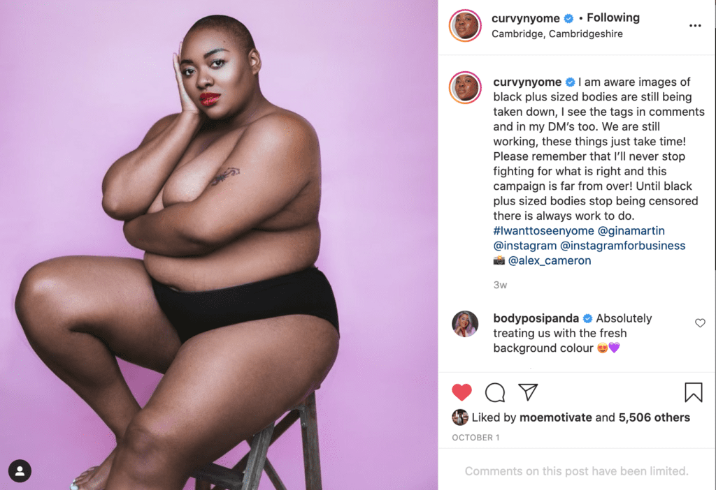 portrait of Nyome Nicholas-Williams, who led a campaign to point out Instagram's racial and physical biases,