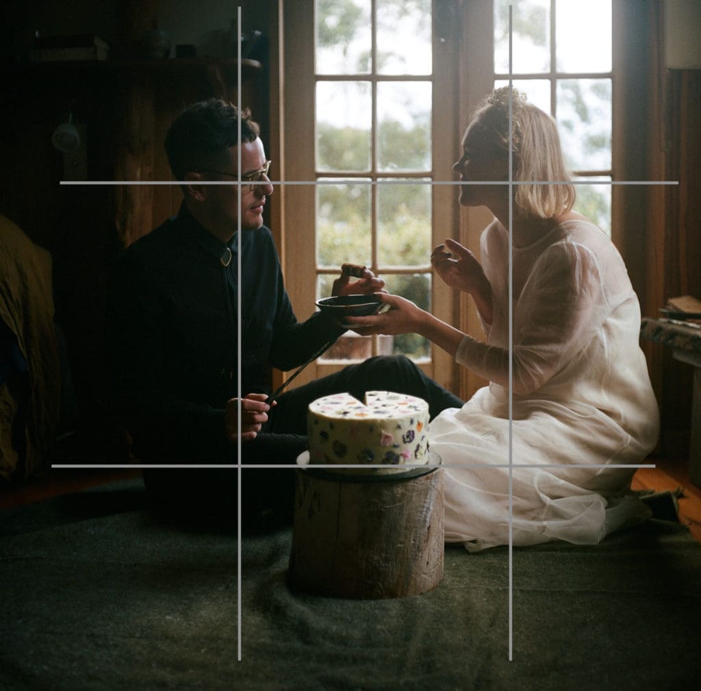photography rule of thirds grid lines of couples portrait inside