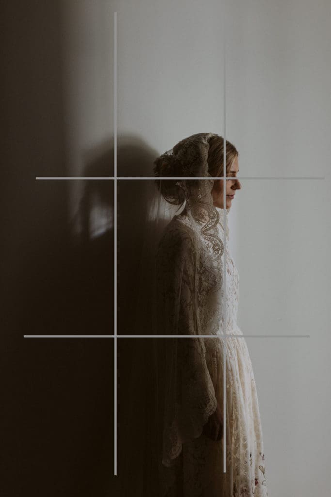 photography rule of thirds with bride by bayly and moore