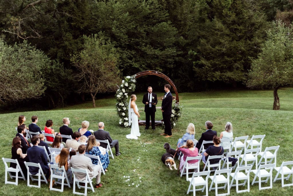 Backyard wedding with great photo ops.