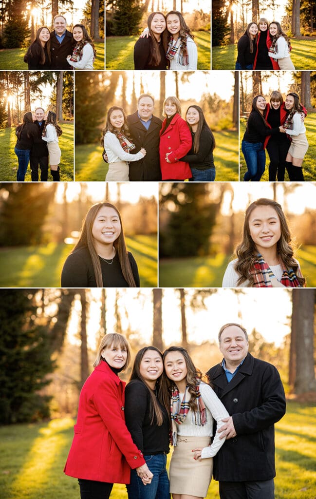 prompts to smile at camera with family portrait poses