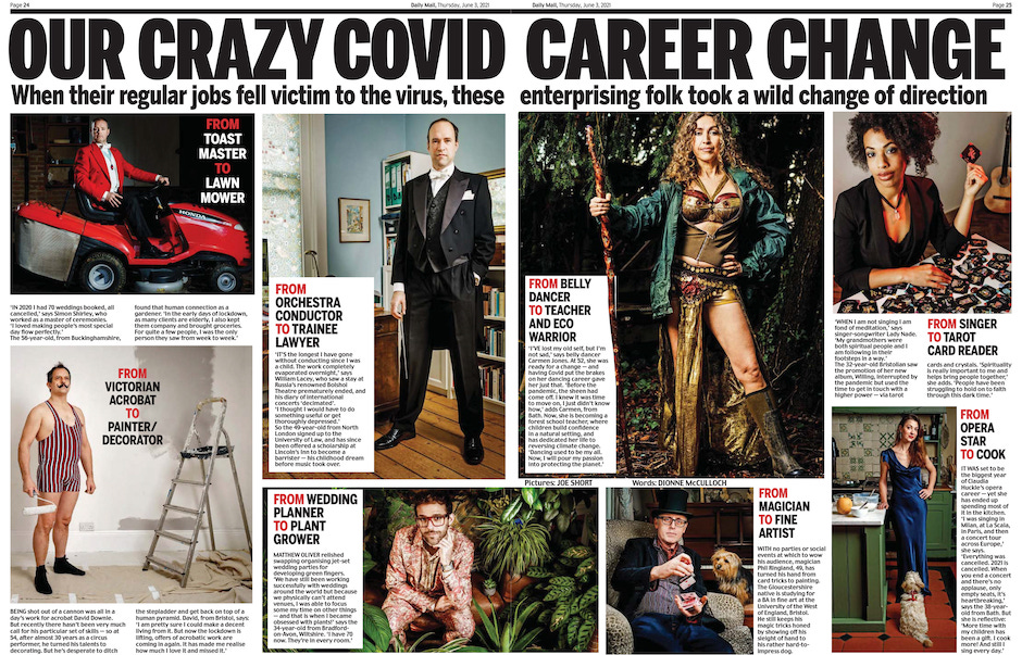 Daily Mail tearsheet of Joe Short's personal photo projects.