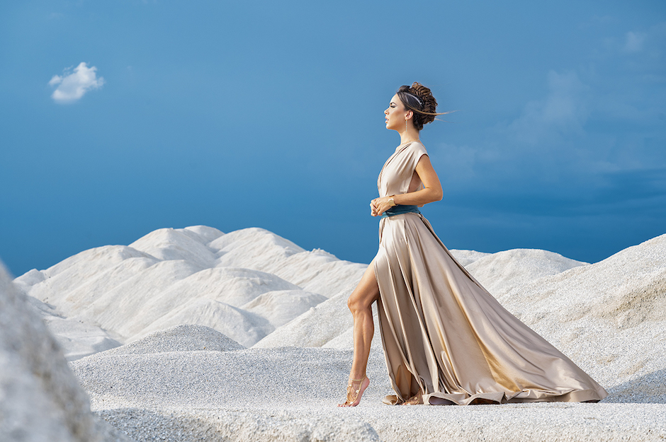 stylized photo shoot in desert