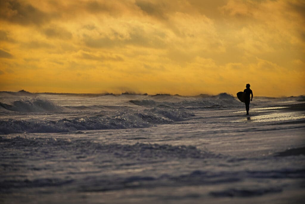 surfer at ocean waves