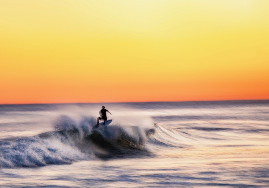 surfer on the waves