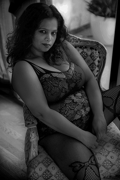 black-and-white boudoir