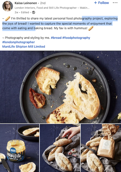 food images of toast on plate, part of weekly photo updates